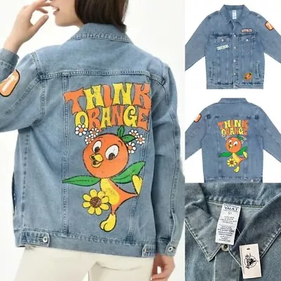 $73.17 • Buy NWT Disney Parks Vault 50th Orange Bird Oversize Denim Jacket Sz M Patch