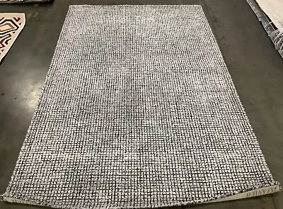 IVORY / BLACK 5' X 8' Back Stain Rug Reduced Price 1172663329 ABT470Z-5 • $123