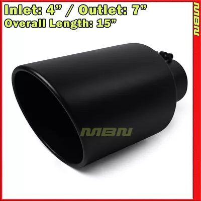 Angled Black 15 Inch 4 Inlet 7 Outlet Stainless Truck 203213 Bolt On Exhaust Tip • $44.49