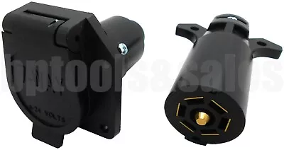 7 Poles Round Trailer Connector Male And Female RV Light Plug Connector 7-WAY • $12.99