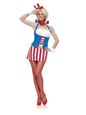 Miss Firecracker Costume USA Fancy Dress Ring Master Circus Mistress XS • £14.99