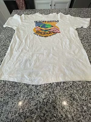 Vintage Desert Shield Graphic T Shirt XL Americas Rapid Response For Peace Army • $19.99