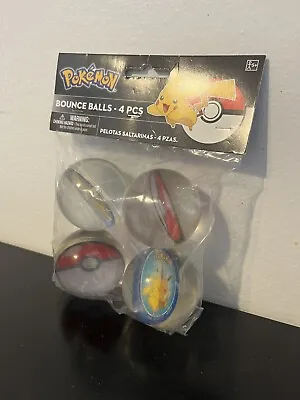 POKEMON Classic BOUNCE BALLS (4) ~ Birthday Party Supplies Favors Rewards Toys • $14.99