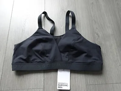 M&s Marks & Spencer Black Non Wired Maternity Nursing Bra Uk Size 42b • £6.99