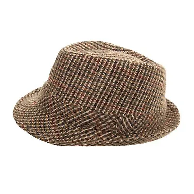 Tweed Hat Ladies Mens Boys Trilby Fedora Herringbone Wool Mix Country Classic  • £12.99