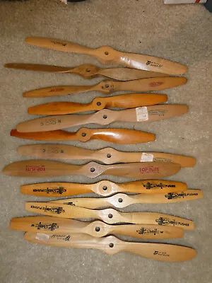 New Lot Of 13 Vintage RC Airplane Wood Props Propellers 10 And 11  Long NOS • $39