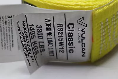 Vulcan Ratchet Strap With Wire Hooks Yellow 3300LBS Load 2  X 15' RS215W12 • $11.70
