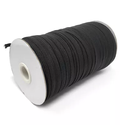 Black Skinny Elastic Webbing 1/4  130 Yard Roll • $15.99