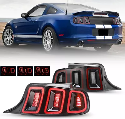 For 2010-2014 Ford Mustang Tailights Red LED Sequential Turn Signal Lamps Pair • $264.49