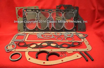 Willys Jeep Engine Overhaul Gasket Set. CJ2A CJ3A M38 MB Ford GPW L134 Flat Head • $248.25