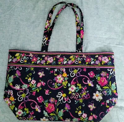 Vera Bradley Ribbons Retired Pattern Large Tote Double Handle Shoulder Tote  • $9.99