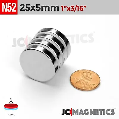 25mm X 5mm N52 Super Strong Rare Earth Neodymium Magnet Round Disc 25x5mm • $15.50