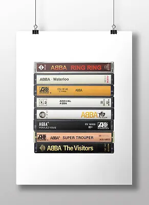 ABBA Poster: Fine Art Print Original Albums Cassette Poster ABBA Fan Gift • £13.29