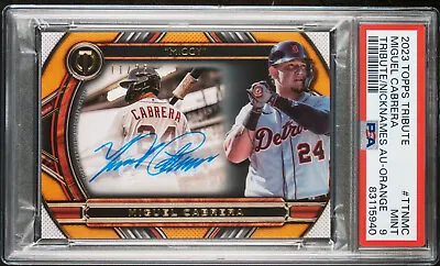 2023 Topps Tribute To Nicknames Autographed Miguel Cabrera 🔥 PSA 9 - POP 1 🔥 • $199