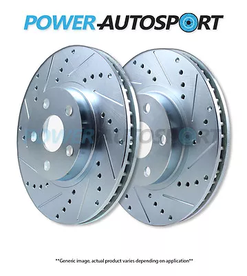 (rear) Power Performance Drilled Slotted Plated Brake Disc Rotors P34061 • $110.43