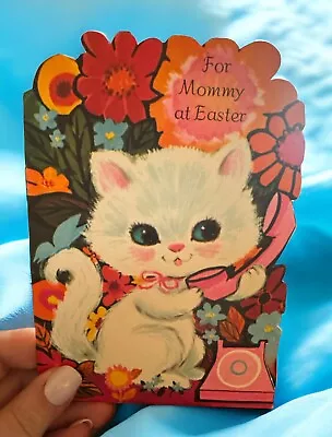 Vintage Greeting Card Sweet Kitten Mod Retro Cat Mid Century • $5.76