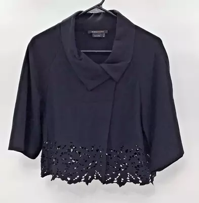 BCBGMAXAZRIA Jacket Size M Button Up Black 3/4 Sleeve • $14.85