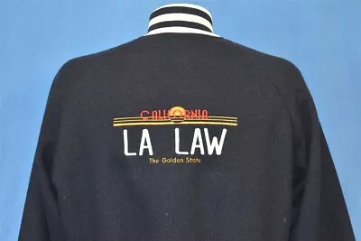 Vtg 80s LA LAW TV SHOW SATIN WOOL EMBROIDERED FULLY REVERSIBLE JACKET SMALL S • $220.55