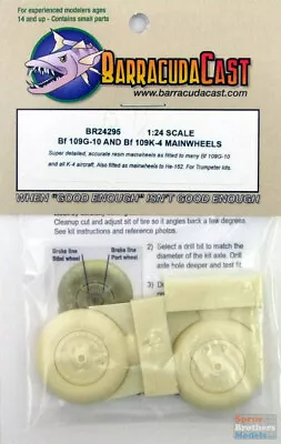 BARBR24295 1:24 BarracudaCast Bf 109G-10 And Bf 109k-4 Wheels (TRP Kit) • $19.29