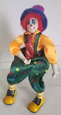 Vintage Ganz Poseable Circus Clown Vibrant Hand Painted Shelf Sitter Collectible • $27.55