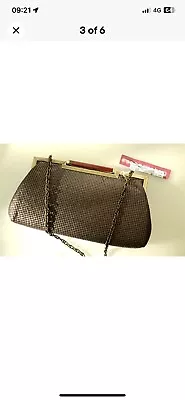 Olga Berg Evening Chainmail Bag In Bronze  Perfect Present Or Evening Bag Bnwt • £20