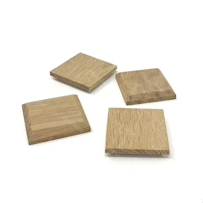 4 X Oak Wooden Blank Plaque Chamfered Stand Sign Craft Decoration Sign Plinth • £9.99