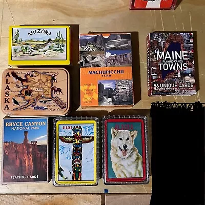 (7) Vintage ALASKA Arizona Utah Maine And Peru- Machupicchu Playing Cards • $15