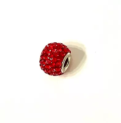 £10.65 • Buy 925 Sterling Silver Italy 9 Mm Red Bead Bracelet Charm