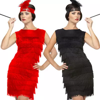 Flapper + Holder Fancy Dress Ladies Charleston 20s 30s Gatsby Girl Women Costume • £13.99