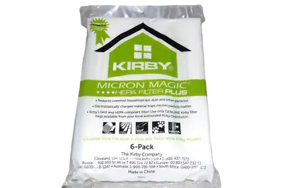 $28.48 • Buy 6 Kirby Vacuum Cleaner Bags Hepa Cloth Sentria II F Style Micron Magic