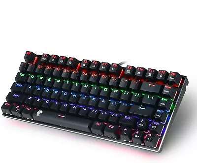Z88 Mini Mechanical Gaming Keyboard Compact 81 Key Blue Switches (Rainbow Black) • $79.99