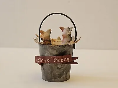 Bucket Of Fish Catch Of The Day Metal Miniature Midwest Of Cannon Falls Ornament • $9.95