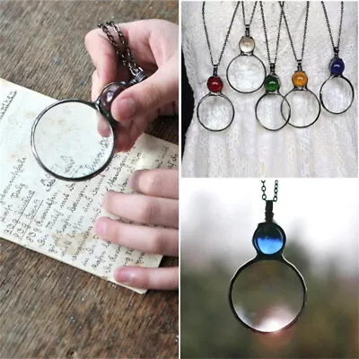 Simple Grands Loupe Necklace Magnifying Glass Pendant Necklace Mother Gifts UK • £4.66