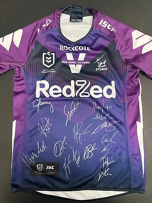 $695 • Buy Official NRL Melbourne Storm 2020 Premiers Signed ISC Jersey With COA 