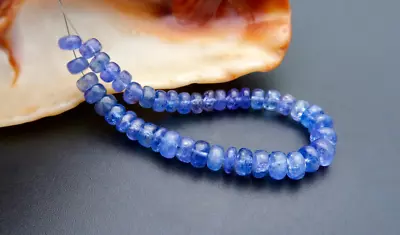 BEAUTIFUL RARE AAAA+ POLISHED PURPLE BLUE GEM TANZANITE BEADS - 28.45cts - 4.80  • $59