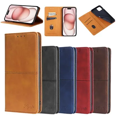 Genuine Leather Case For Samsung Galaxy A5 A13 A14 A53 A71 A90 Cover Kickstand • £8.99