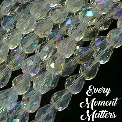 £2.59 • Buy AB CRYSTAL GLASS FACETED TEAR PEAR TEARDROP Beads 15x10mm 11x8mm 7x5mm 6x4mm