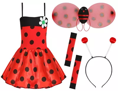 Girls Ladybird Costume Insect Character School Book Week Fancy Dress Ladybug • £11.39