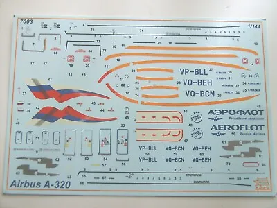 Zvezda Airbus A320 Aeroflot 1/144 Scale Decals Only Used • $12.99