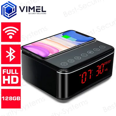 WIFI Security Alarm Camera 128GB Wireless Charging Docking Station Spy Hidden • $259