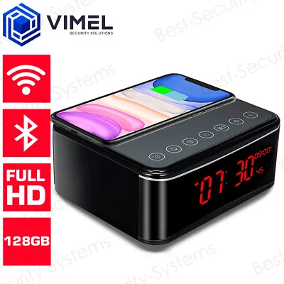 $295 • Buy WIFI Security Alarm Clock Camera 128GB Wireless Charging Station IP Recorder
