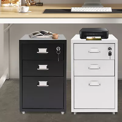 Vertical File Cabinet Metal Mobile File Cabinet W/ Lock Under Desk Office Home  • $85