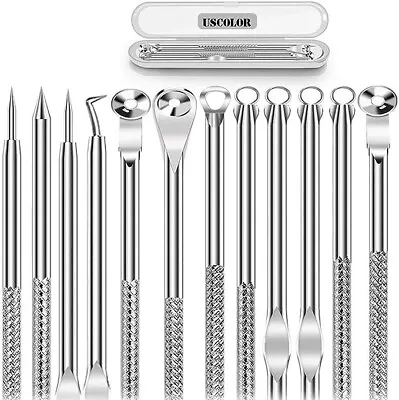 $9.35 • Buy 12 Heads Blackhead Whitehead Pimple Spot Comedone Extractor Remover Popper Tools