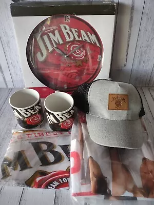 Jim Beam Collectables Bulk Lot Cap Mugs Flags Polo Clock Man Cave  • $98