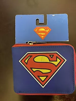 Neoprene Superman Shield Full Zipper Bifold Wallet Licensed • $16
