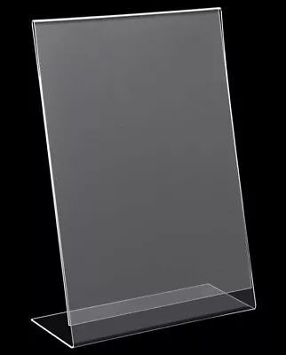 High Impact Lean Poster Holder Clear Plastic Menu Leaflet Display Stand A4 • £14.99