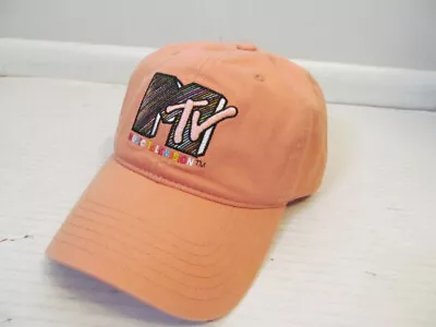 MTV Music Television Stitched Logo Cap Hat Peach Color One Size • $10.95