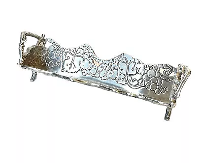 Vtg-Arthur Court Grapevine Heavy Aluminum Cracker Footed Tray/Charcuterie Holder • $25