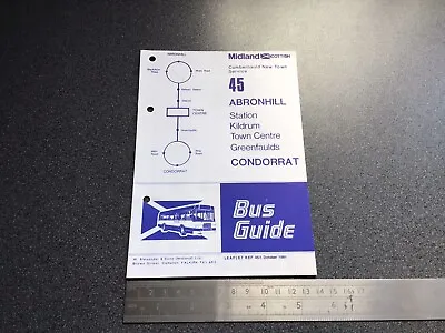 £5 • Buy Midland Scottish Bus Group Route 45 Timetable October 1981 Abronhill Kildrum