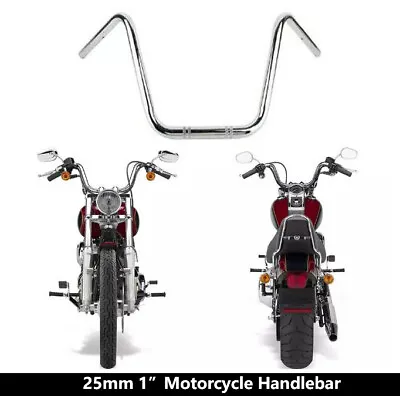 1X 25mm 1  Motorcycle Handlebars Ape Hanger Z Bar High Rise For Harley Suzuki • $53.95